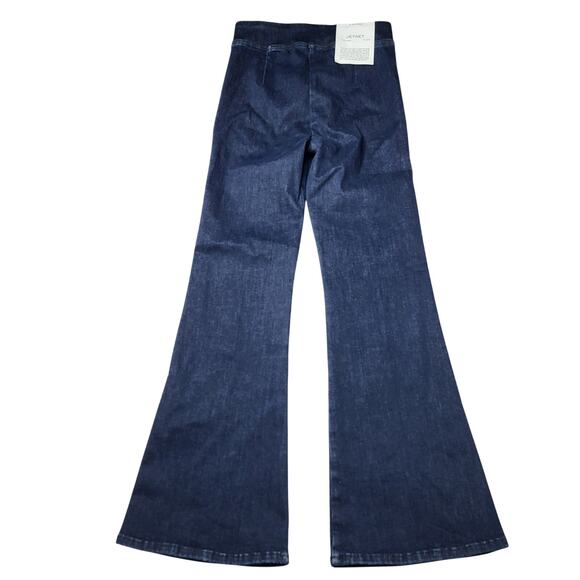 Frame Jet Set Flare Jeans Dark Wash Pull On Organic Cotton Blend Minimalist 26 2 - Picture 3 of 9